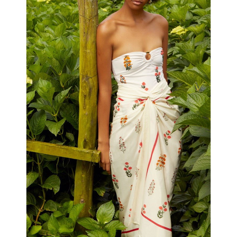 Block Print Monokini with Sarong